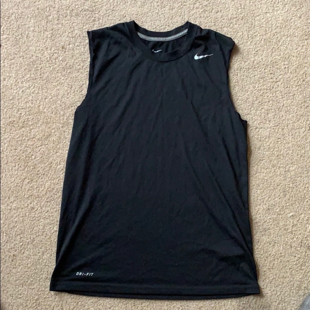 Nike T-shirt transformed into tank top.
